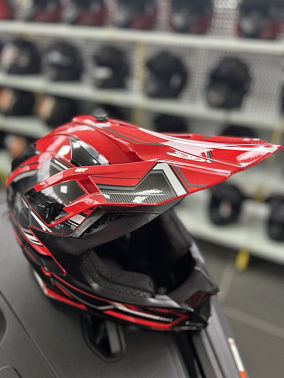 Шлем кроссовый HETOSHI AD3-12 цв. Черно-красный  р. L