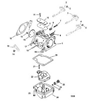 Карбюратор 2-Х ТАКТНОГО ПЛМ MERCURY 60 Серийный номер от 0T980000 и выше
