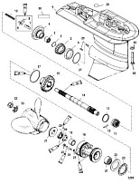 Корпус шестерни(карданный вал-2.33:1)(Serial #1C033810 и ниже) 4-Х ТАКТНОГО ПЛМ MERCURY 60 Серийный номер от 1C000001 до 1C050251